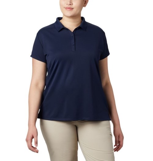 Columbia PFG Innisfree Kort Sleeve Polo T Skjorte Dame Marineblå | Plus Size 98531I